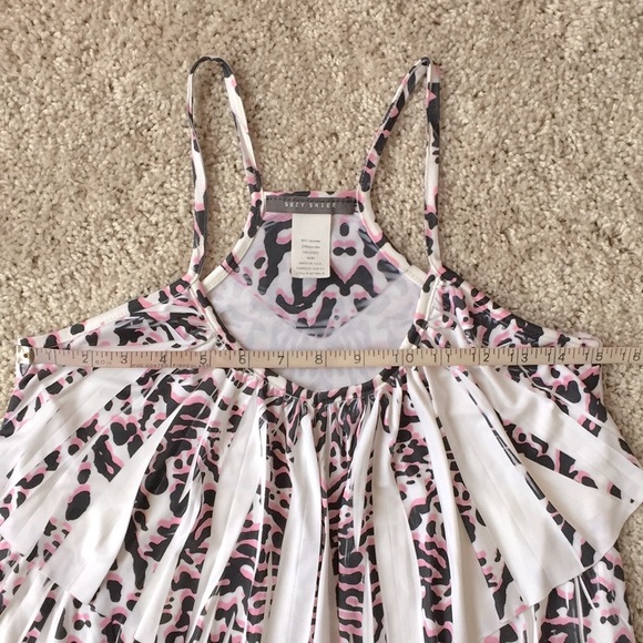 ๐ Suzy Shier | Ruffle Layered Animal Print Tank - Picture 3 of 6